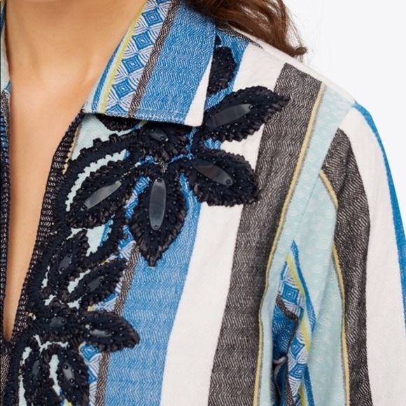 Nwt Tory Burch Embroidered Cotton Jacquard Dress - Picture 1 of 11